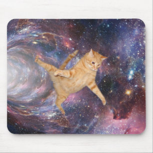 Schwarzes Loch Katze Galaxie Wurmloch Nebel Weltra Mousepad