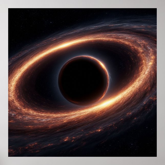 Schwarzes Loch klingelt durch glühende kosmische D Poster (Vorne)
