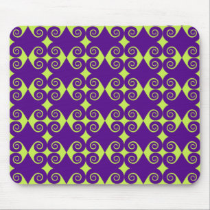 Schwarzes lockiges Diamantmuster Mousepad