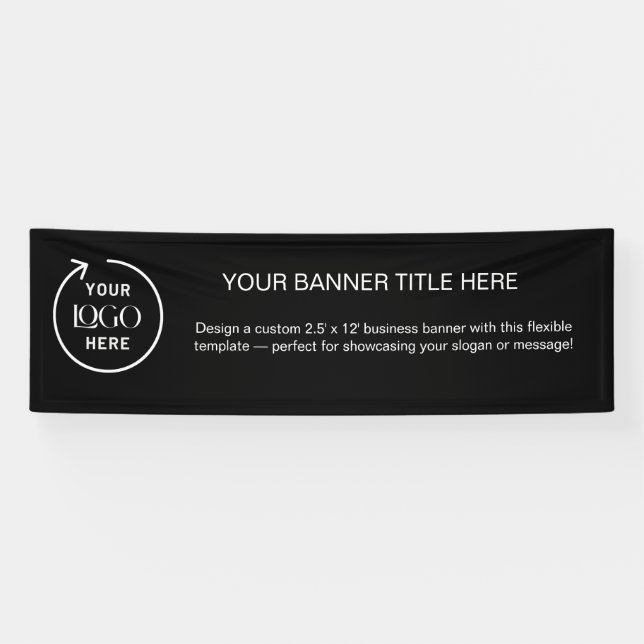 Schwarzes Logo | Business Modern Beruflich 8' Banner (Horizontal)