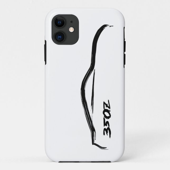 schwarzes Logo der Silhouette-350z mit weißem Case-Mate iPhone Hülle (Rückseite)