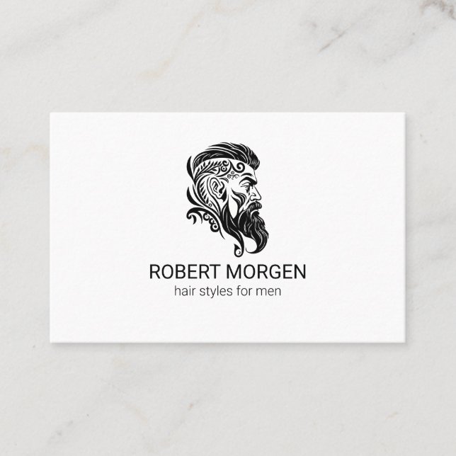Schwarzes Logo für die Haarschneide Visitenkarte (Vorderseite)