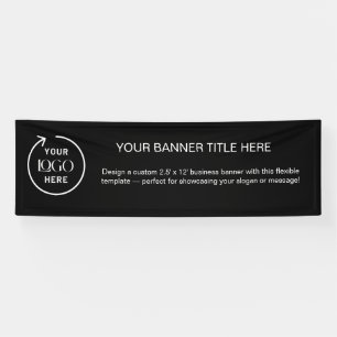 Schwarzes Logo Geschäft Modern Professionell 8' Banner