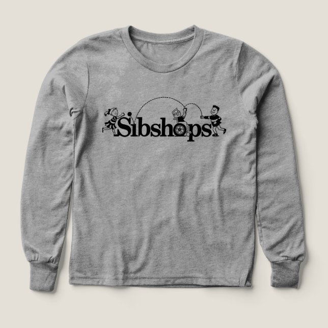 Schwarzes Logo Kinder Langarm T-Shirt (Design Vorderseite)
