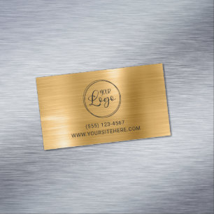 Schwarzes Logo mit Website-URL Gold-Folie Magnetische Visitenkarte