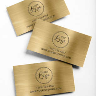 Schwarzes Logo mit Website-URL Gold-Folie Visitenkarte