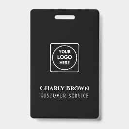 Schwarzes Logo | Moderner Personalisierter Mitarbe Ausweis