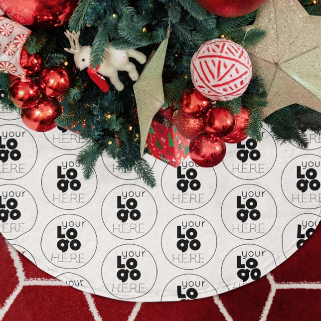 Schwarzes Logo-Muster für benutzerdefinierte Unter Polyester Weihnachtsbaumdecke (Von Creator hochgeladen)