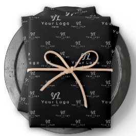 Schwarzes Logo Muster Geschäftsmarken Einfache Fir Geschenkpapier Set