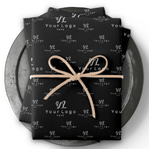 Schwarzes Logo Muster Geschäftsmarken Einfache Fir Geschenkpapier Set