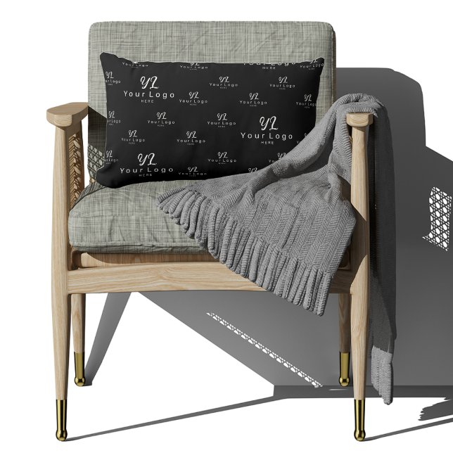 Schwarzes Logo Muster Geschäftsmarken Einfache Fir Lendenkissen (Von Creator hochgeladen)