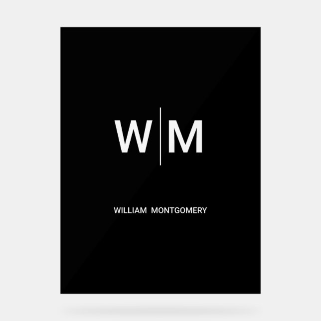 Schwarzes Logo | Unternehmen Acrylschild (Vorderseite)