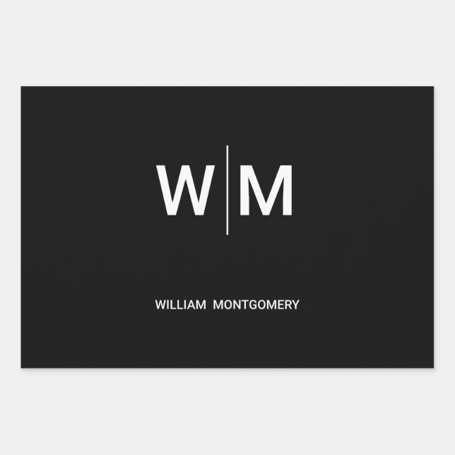 Schwarzes Logo | Unternehmen Geschenkpapier Set (Vorderseite)