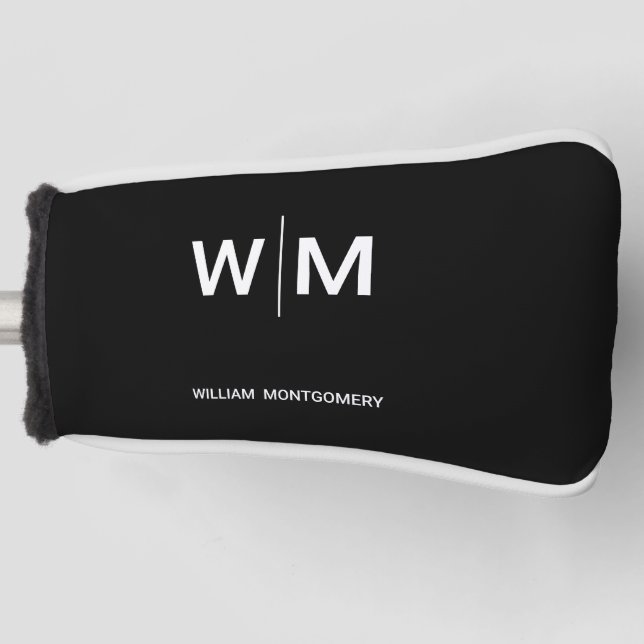 Schwarzes Logo | Unternehmen Golf Headcover (Vorderseite)