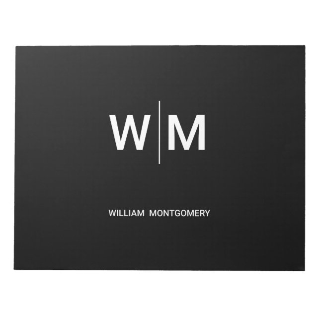 Schwarzes Logo | Unternehmen Notizblock (Vorderseite)