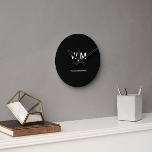 Schwarzes Logo Unternehmen Runde Wanduhr