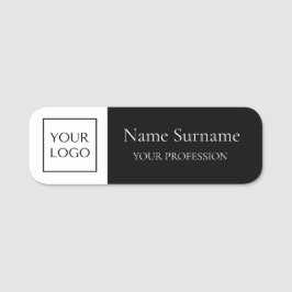 Schwarzes Logo Werbeartikel  Namensschild