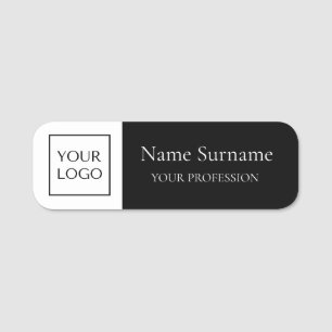 Schwarzes Logo Werbeartikel  Namensschild