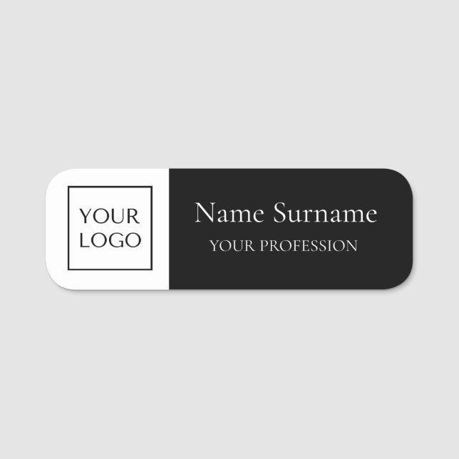 Schwarzes Logo Werbeartikel  Namensschild (Vorderseite)