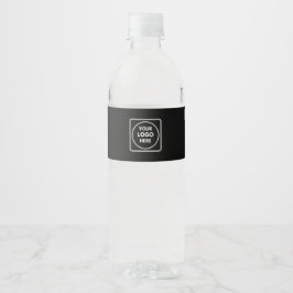 Schwarzes Logo-Wrap-Geschäft-Promo-QR-Label Wasserflaschenetikett