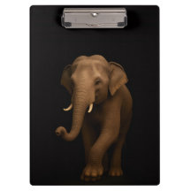 Schwarzes Luxe-Clipboard, Indischer Elefant