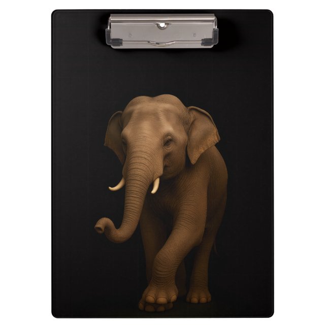 Schwarzes Luxe-Clipboard, Indischer Elefant Klemmbrett (Vorderseite)