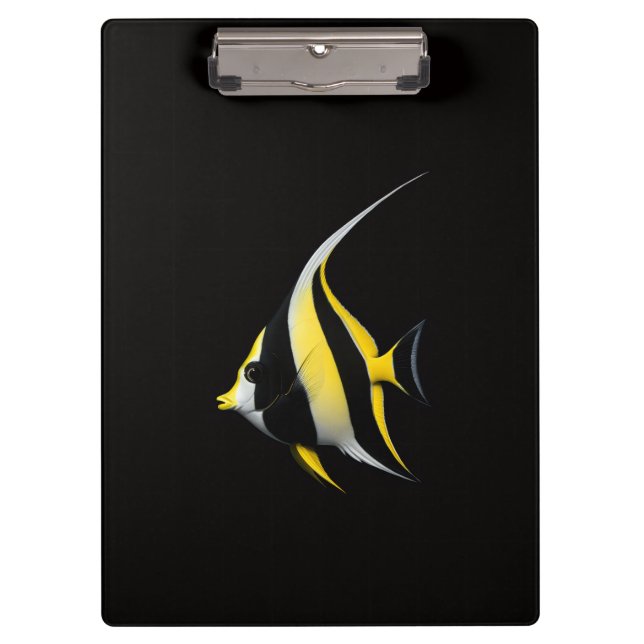 Schwarzes Luxe-Clipboard, Moorish Idol Klemmbrett (Vorderseite)