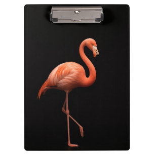 Schwarzes Luxe-Clipboard, Rosa Flamingo Klemmbrett