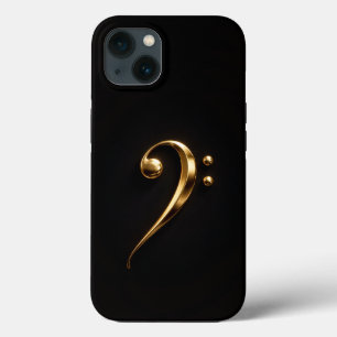 Schwarzes Luxe iPhone 13, goldener Bassschlüssel Case-Mate iPhone Hülle