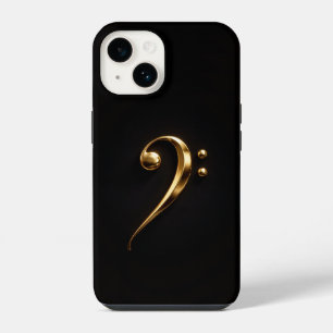 Schwarzes Luxe iPhone 14 Mate, goldener Violinschl Hülle