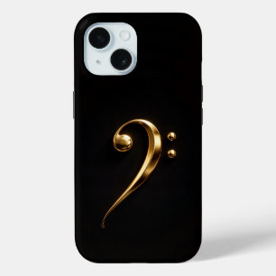 Schwarzes Luxe iPhone 15 Case, goldener Violinschl Case-Mate iPhone Hülle