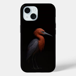 Schwarzes Luxe iPhone 15 Case, Reddish Egret Case-Mate iPhone Hülle