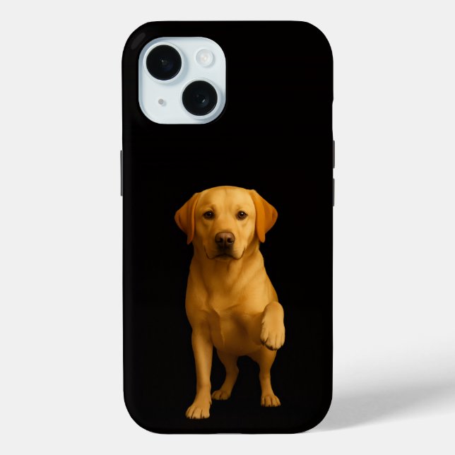 Schwarzes Luxe iPhone 15 Case, Tender Labrador Case-Mate iPhone Hülle (Rückseite)