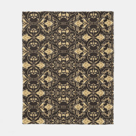 Schwarzes Luxuriöses Muster Fleece Blanket.