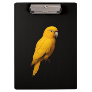 Schwarzes Luxus-Clipboard 4, Goldsittich Klemmbrett