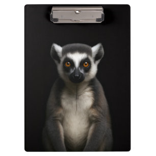 Schwarzes Luxus-Clipboard 4 mit sanftem Lemur Klemmbrett