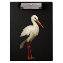 Schwarzes Luxus-Clipboard 'Graceful Stork'