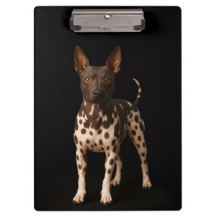 Schwarzes Luxus-Clipboard mit haarlosem Terrier-Hu Klemmbrett