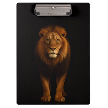 Schwarzes Luxus-Clipboard mit majestätischem Löwen