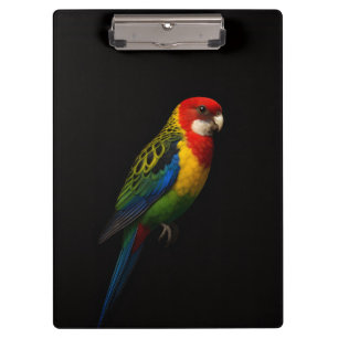 Schwarzes Luxus-Clipboard mit Rosella-Papagei Klemmbrett