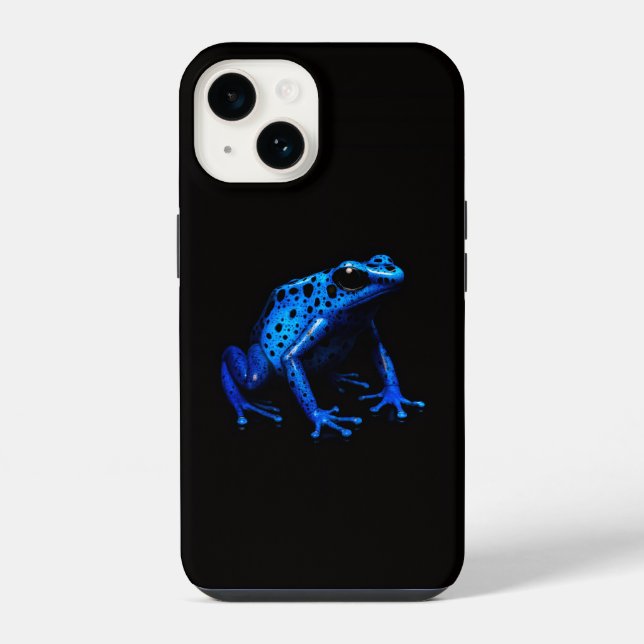 Schwarzes Luxus-iPhone 14 Case-Mate mit Blauem Fro iPhone Hülle (Rückseite)