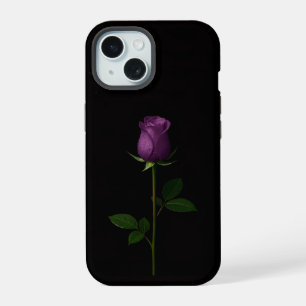 Schwarzes Luxus-iPhone 15-Case in Royal Violet Ros iPhone 15 Hülle