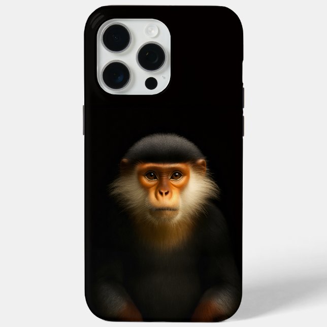 Schwarzes Luxus-iPhone 15 Pro Max mit Rotem Douc L Case-Mate iPhone Hülle (Rückseite)