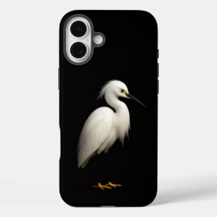 Schwarzes Luxus-iPhone 16 Plus Snowy Egret iPhone 16 Plus Hülle