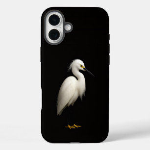 Schwarzes Luxus-iPhone 16 Plus Snowy Egret iPhone 16 Plus Hülle