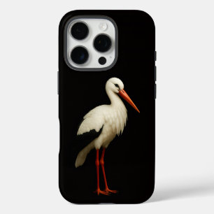 Schwarzes Luxus-iPhone 16 Pro, Eleganter Storch iPhone 16 Pro Hülle