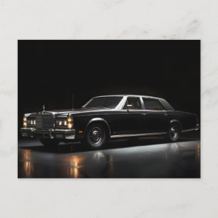 Schwarzes Luxusauto Postkarte