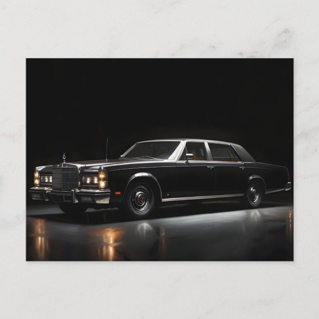 Schwarzes Luxusauto Postkarte (Vorderseite)
