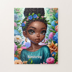 Schwarzes Mädchen Afroamerikaner mit Braids Puzzle