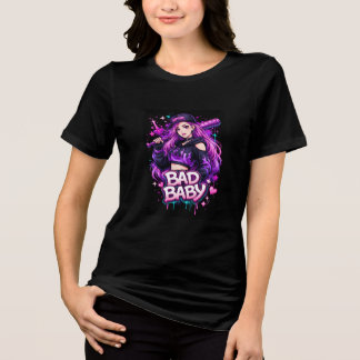 Schwarzes Mädchen Ästhetik T-Shirt | Streetwear Gr Tri-Blend Shirt